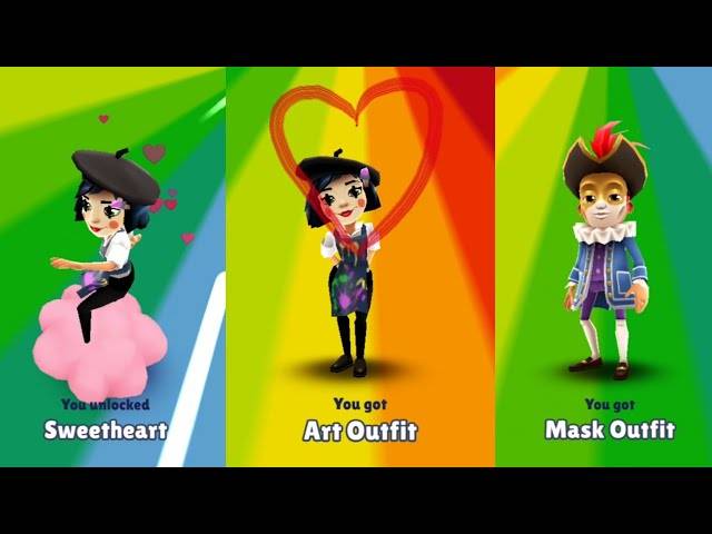 Subway Surfers Paris Unlocking Coco Art Outfit, Sweetheart amp; Marco Mask Outfit