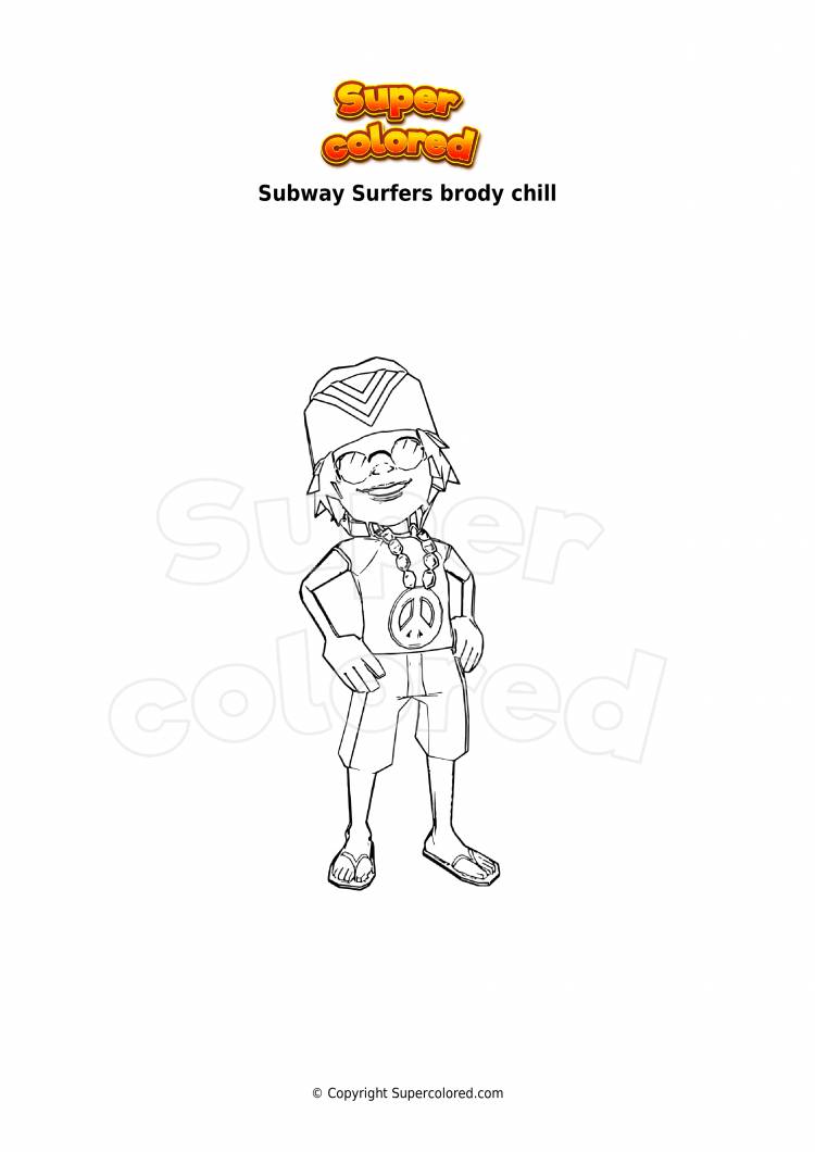 Coloring page Subway Surfers brody chill