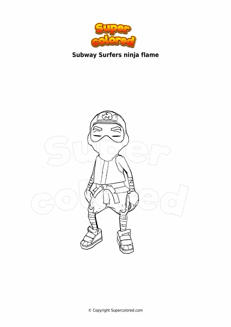Coloring page Subway Surfers ninja flame