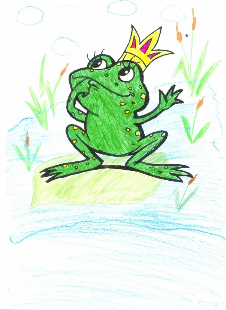 Царевна лягушка рисунок для срисовки