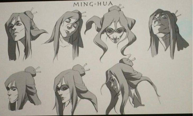 Срисовки Минг-Хуа из мультсериала Легенда о Корре 