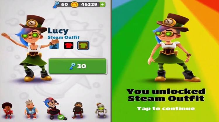 Unlocking Lucy Steam Outfit } Subway Surfers Chicago World Tour