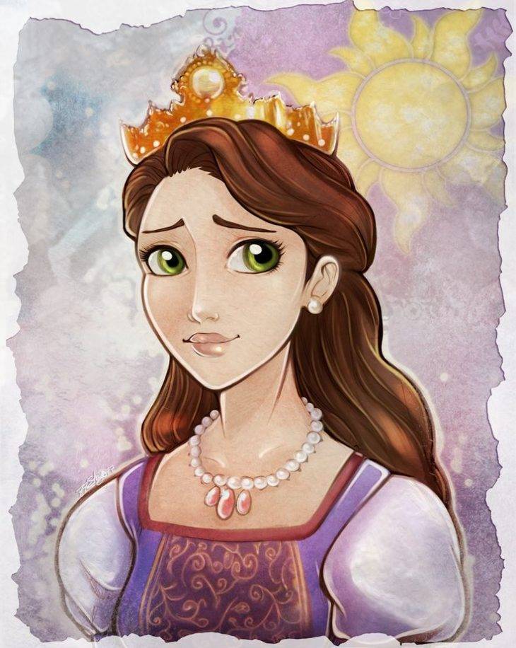 Срисовки королевы Арианны из мультсериала Рапунцель 