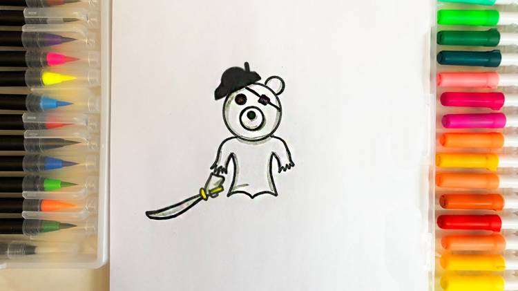 Как нарисовать Призрака из Пигги Роблокс How to draw Ghosty Roblox Piggy