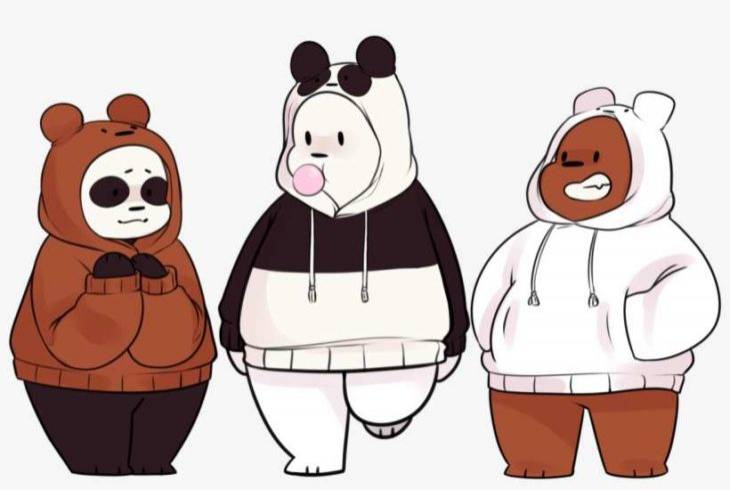 Персонажи из мультфильма Вся правда о медведях (we bare bears) для срисовки 