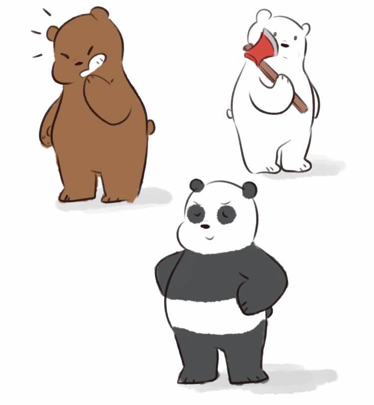 Панда и белый медведь