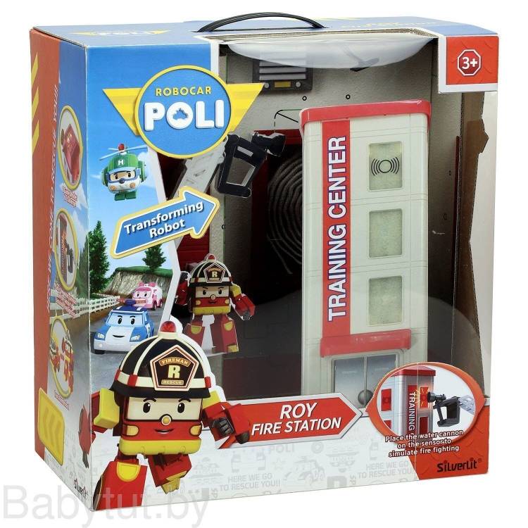 Robocar Poli Робокар Поли Игровой набор Пожарная станция с фигуркой Рой