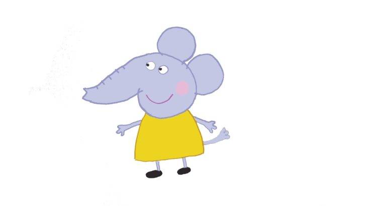 Срисовки слонёнка Эмили из мультсериала Свинка Пеппа 
