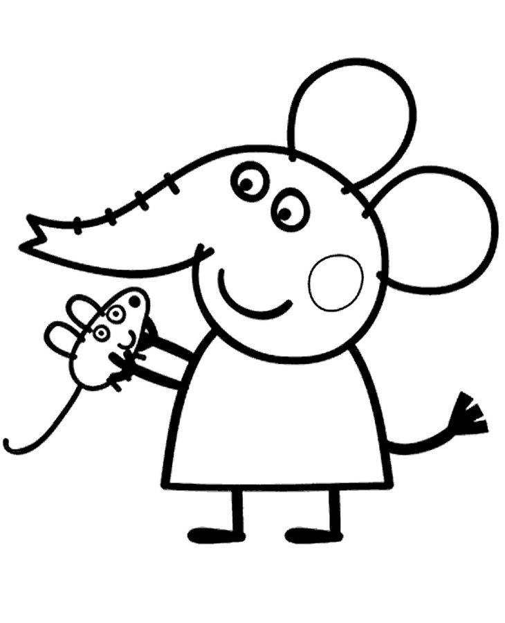 Срисовки слонёнка Эмили из мультсериала Свинка Пеппа 