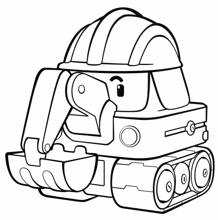 Раскраска Робокоптер Хэлли из мультика Робокар Поли, распечатать бесплатно или скачать