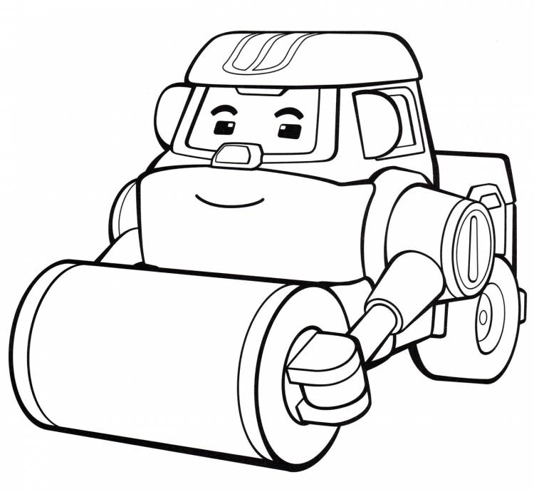 Раскраска Роботрак Рой из мультика Робокар Поли, распечатать бесплатно или скачать