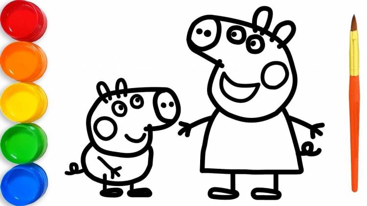 Свинка пеппа рисунок для детей поэтапно 