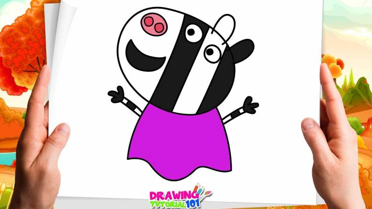 How To Draw Zoe Zebra From Peppa Pig Episodes In Full
