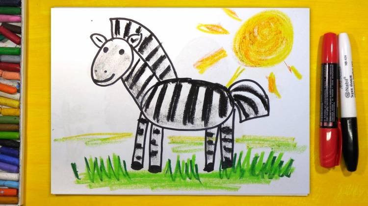 Как нарисовать Зебру, Урок рисования для детей от