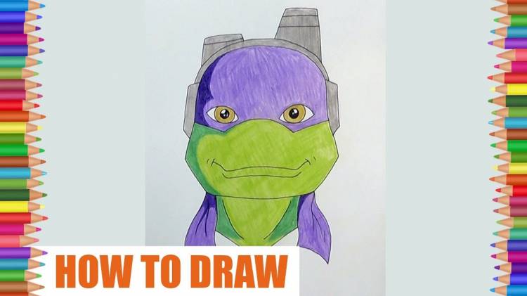 How to draw Donatello, TMNT, Как нарисовать Черепашку Ниндзя Донателло