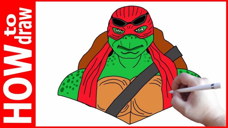 How to draw movie ninja turtles Raphael, Как нарисовать черепашку ниндзя