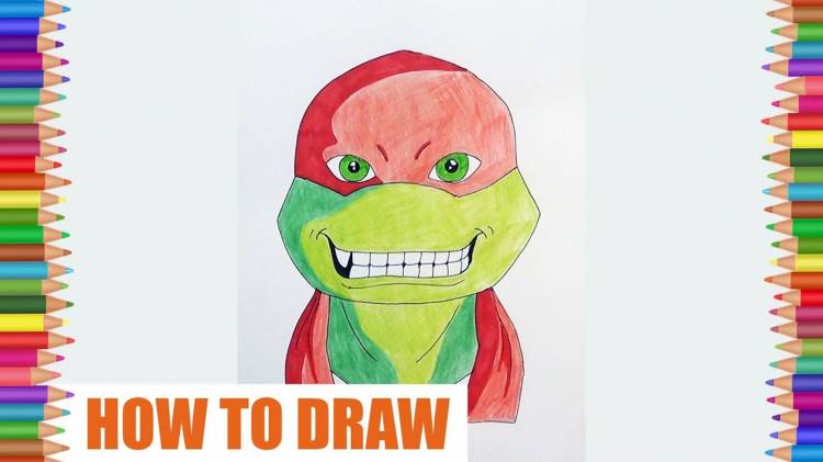 How to draw Raphael, TMNT, Как нарисовать Черепашку Ниндзя Рафаэля