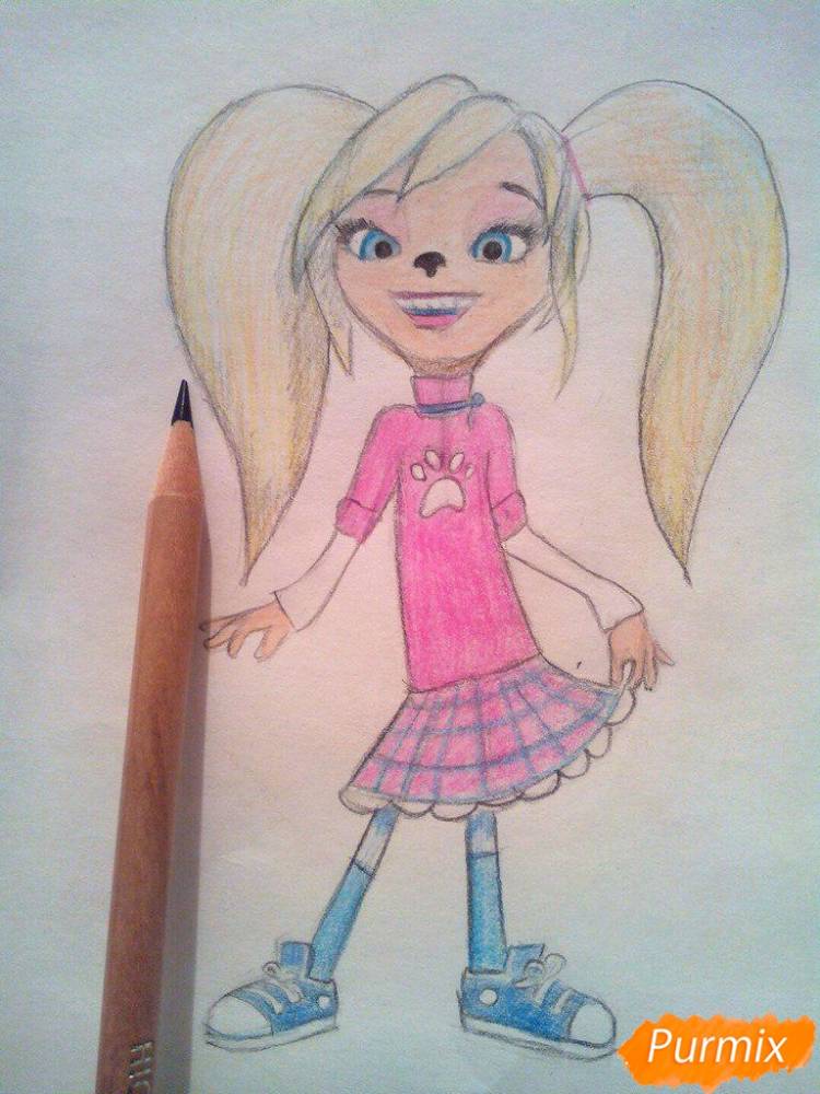 Как нарисовать Розу Барбоскину цветными карандашом поэтапно