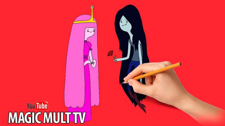 Как нарисовать Бубльгум и Марселин Время Приключений~How To Draw Princess Bubblegum Adventure Time