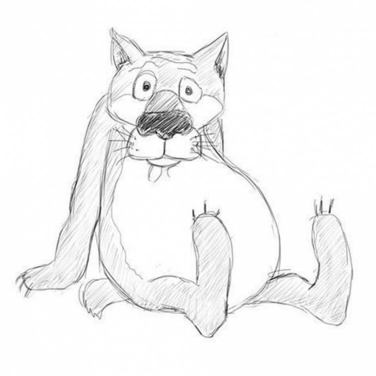 Как нарисовать волка из мультфильма Жил-был пес
