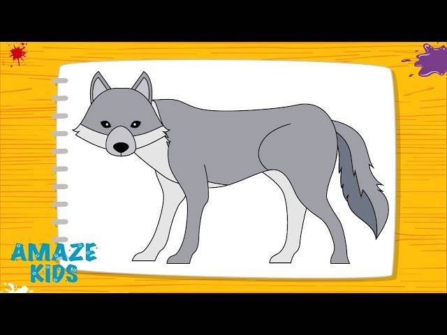 Как Нарисовать Животных Волка для ДетейПростые Рисунки Своими Руками
