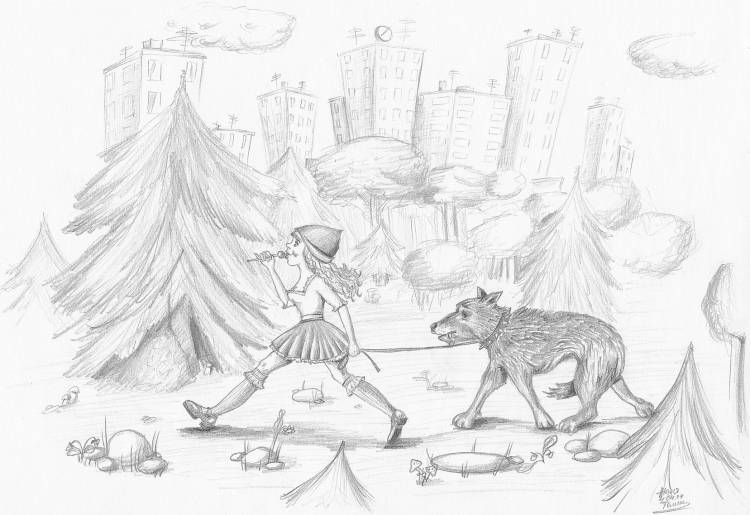 Петя и волк рисунок