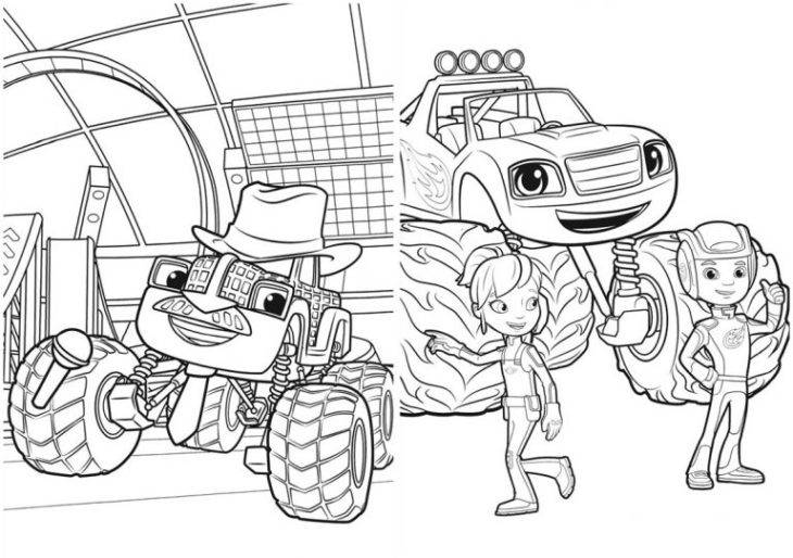 Персонажи из мультфильма Вспыш и чудо машинки для срисовки 
