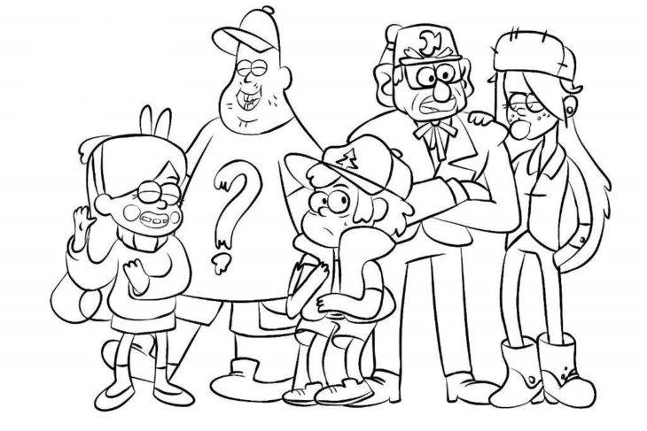 Персонажи из мультфильма Гравити фолз для срисовки 