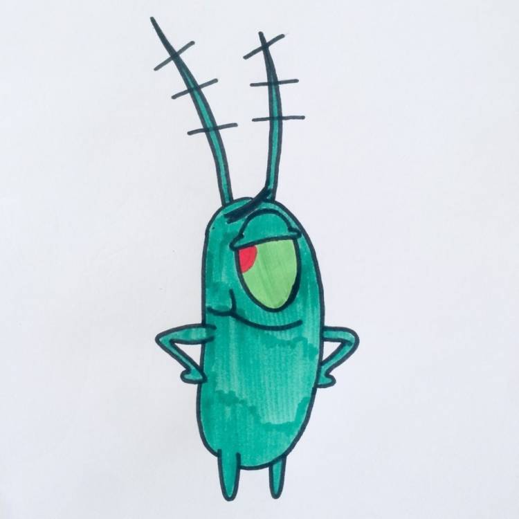 Рисунок планктона из спанч боба