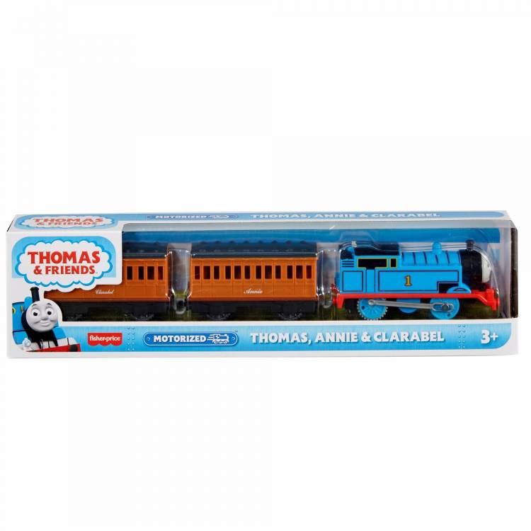 Thomas amp; Friends Моторизированный паровозик Томас с вагончиками Энни и Кларабель (FTF