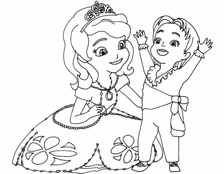 Раскраски Раскраска Принцесса софия и принц джеймс , Раскраски