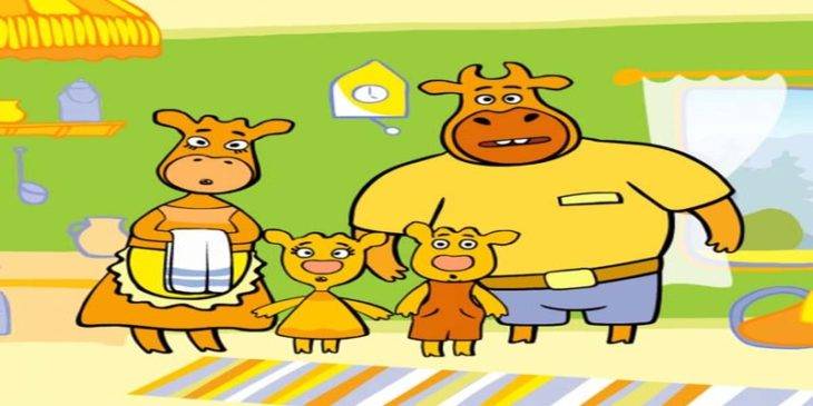 Персонажи из мультфильма Оранжевая корова для срисовки 