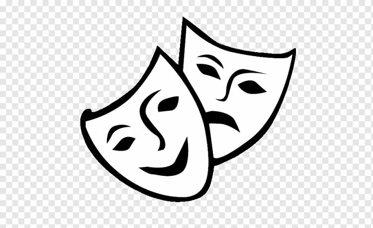 Театр Драма Маска Комедия, маска, белый, лицо, лист png