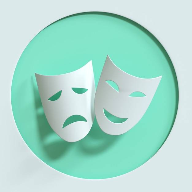 Комедия и трагедия театральные маски символ театральная маска значок