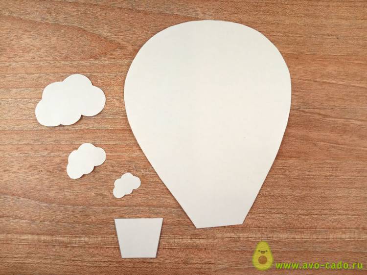 Объемная аппликация воздушный шар из цветной бумаги по трафарету