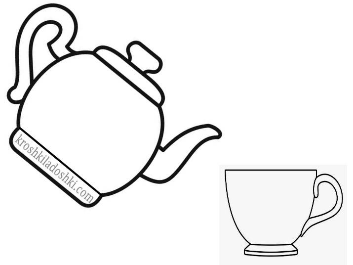 Аппликация чашка чая с сердечками