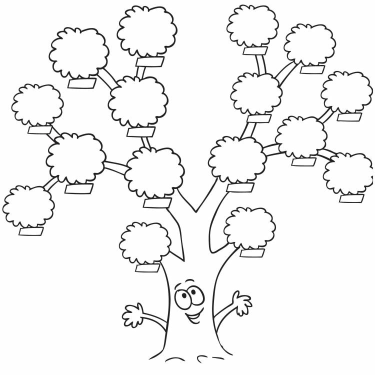 Рисунок дерево семьи черно белый