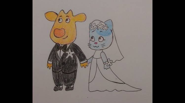 Как нарисовать Бо и Мусю из мультсериала Оранжевая корова