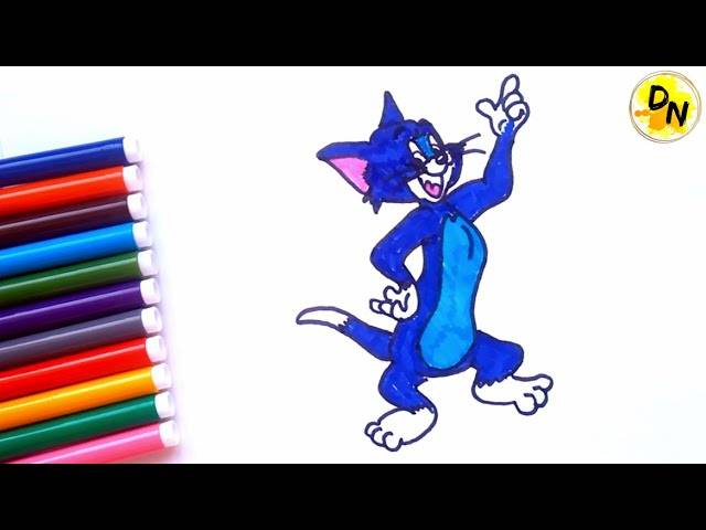 Как нарисовать кота ТОМА фломастерами