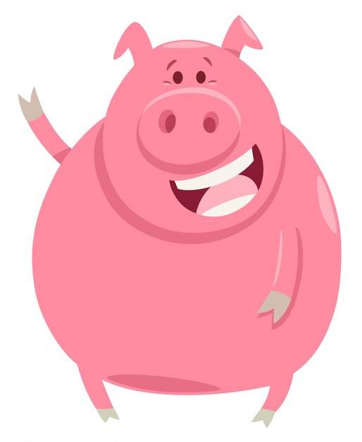 Иллюстрация мультяшный персонаж свинья животных