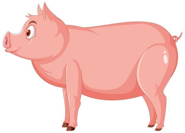 Вид сбоку персонажа мультфильма свиньи