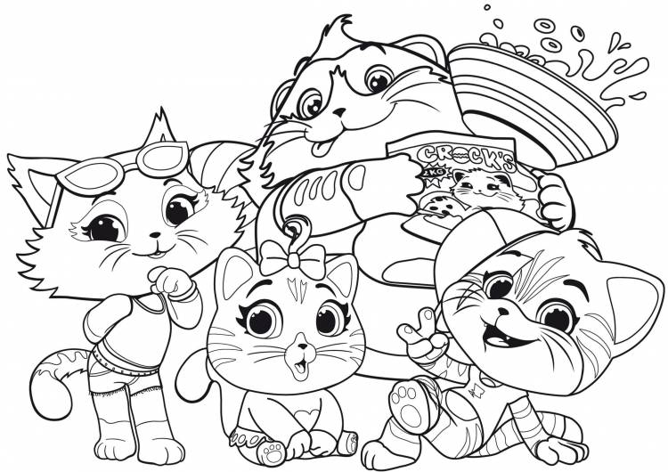 Персонажи из мультфильма 44 котенка для срисовки