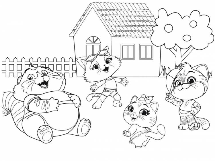 Персонажи из мультфильма 44 котенка для срисовки