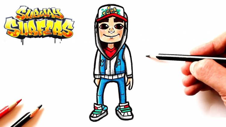 How to draw Jake from the game Subway Surfers