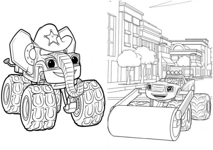 Персонажи из мультфильма Вспыш и чудо машинки для срисовки 