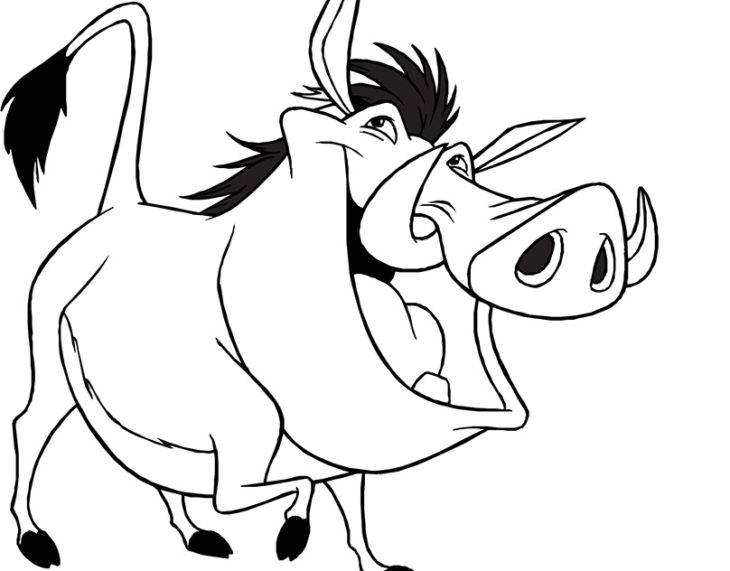 Персонажи из мультфильма Тимон и Пумба для срисовки 