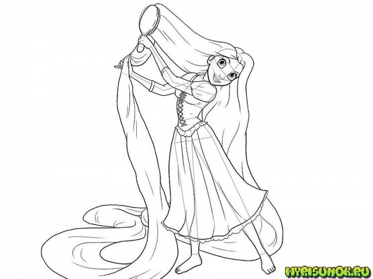 Как нарисовать принцессу Рапунцель из мультфильма Disney