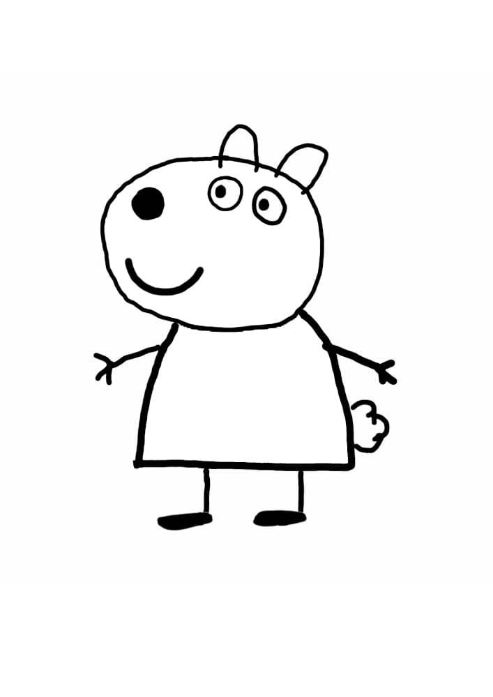 Раскраска персонажа из мультика Свинка Пеппа