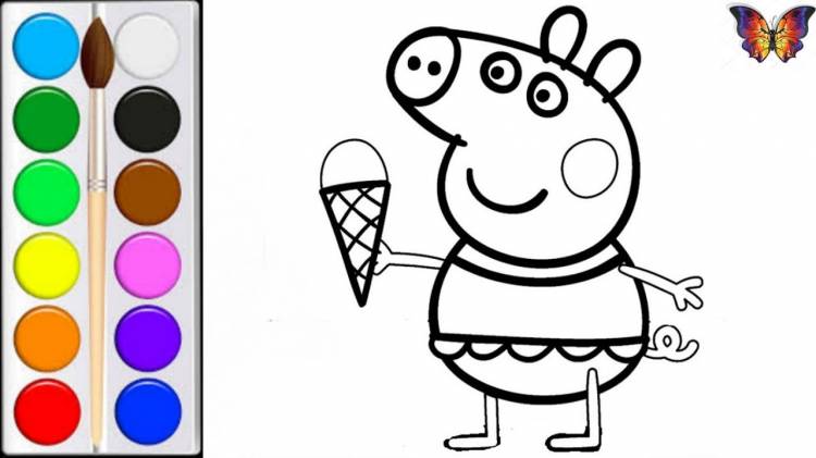 How to draw PEPPA PIG AND ICE CREAM
