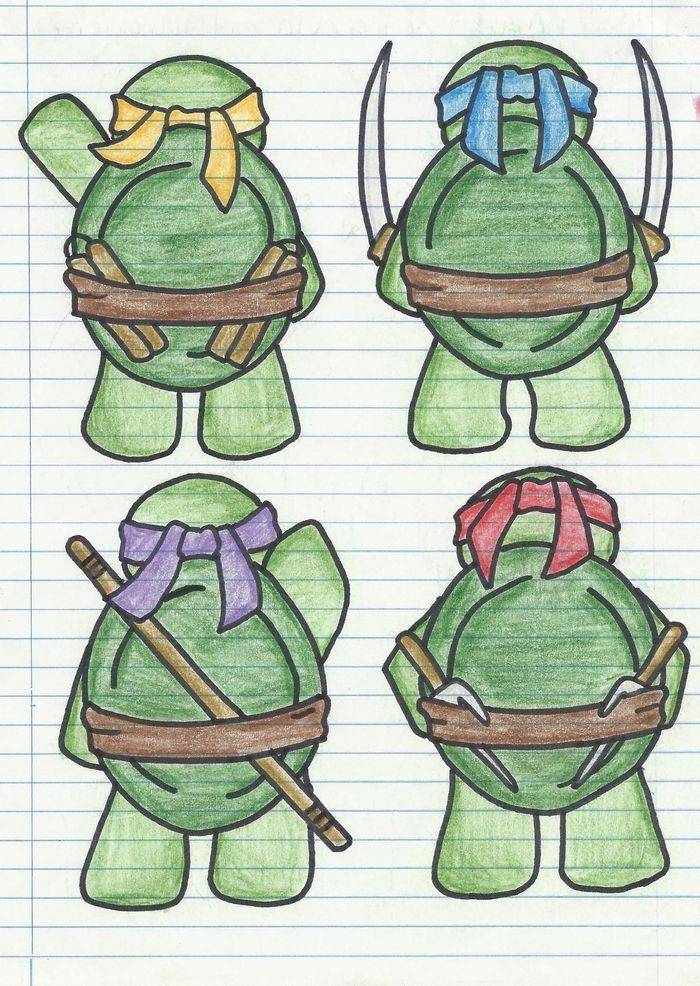 Картинки черепашек ниндзя для срисовки карандашом